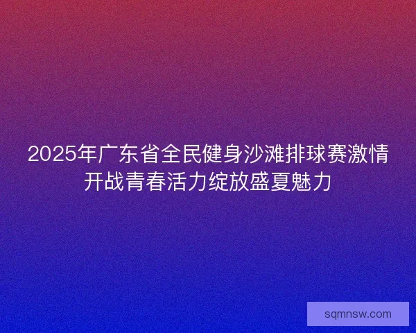 2025年广东省全民健身沙滩排球赛激情开战青春活力绽放盛夏魅力