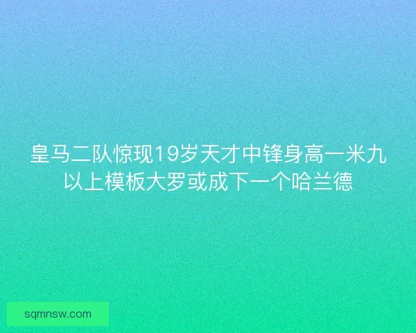 皇马二队惊现19岁天才中锋身高一米九以上模板大罗或成下一个哈兰德