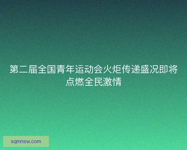 第二届全国青年运动会火炬传递盛况即将点燃全民激情